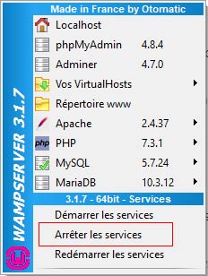 wamp - arrêter les services