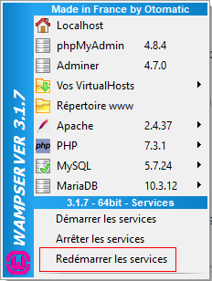 phpmyadmin - redémarrer les services